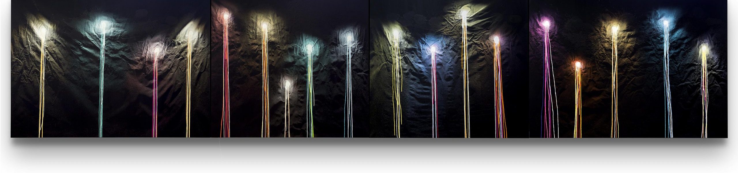Omar Nassan. Luci ruvide 2022. Tecnica mista su tela | mixed media on canvas. 200x180 cm. Ph. ©Ludovica Mangini