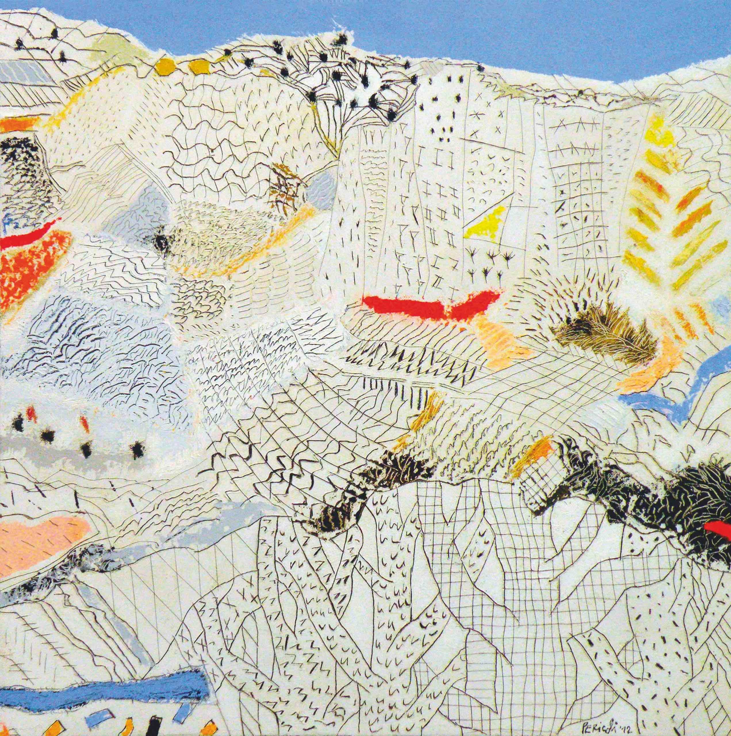 Tullio Pericoli. Combinazioni, 2012 Olio su tela, 40 x 40 cm