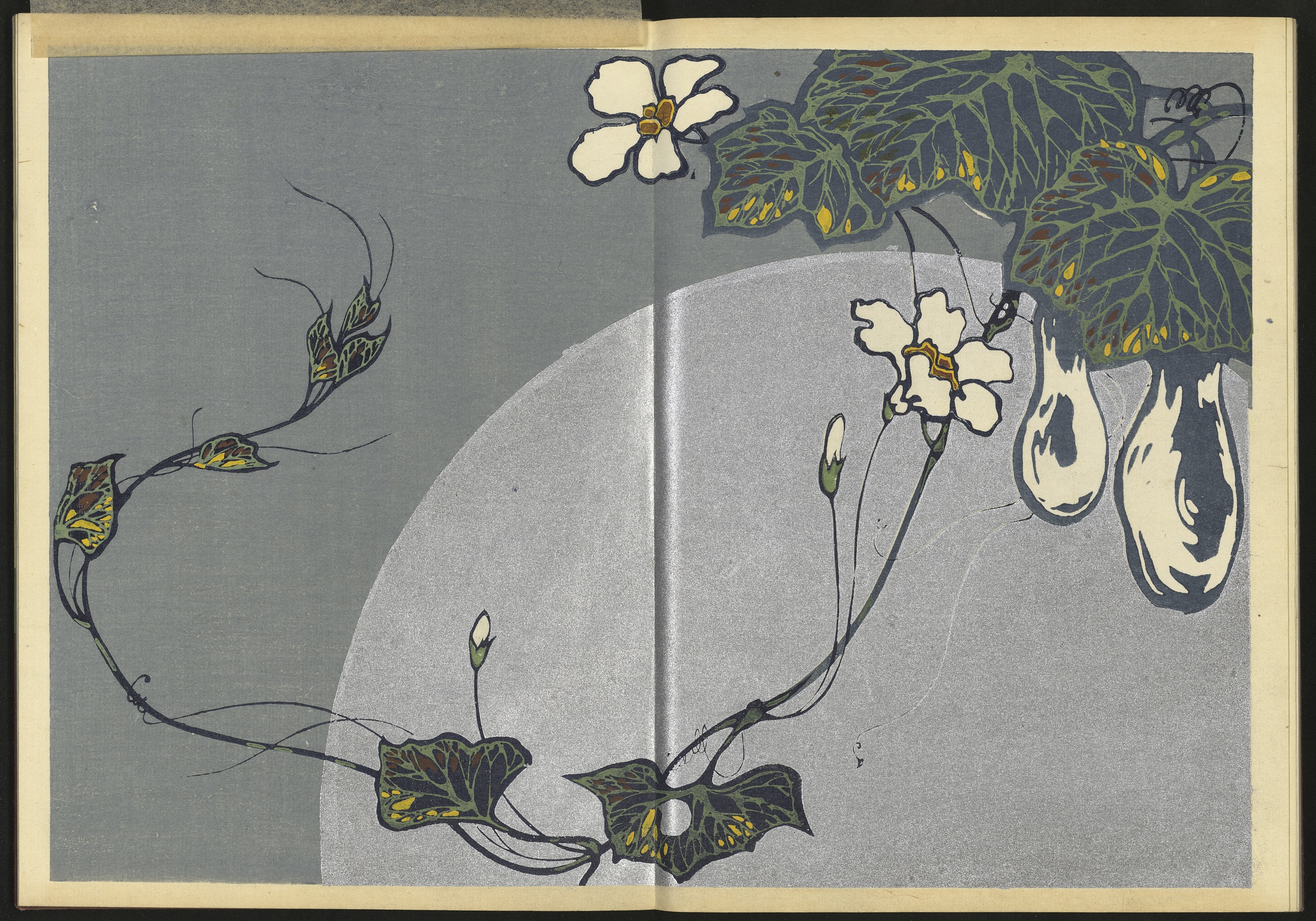 Furuya Kōrin, Motivi decorativi di erbe e fiori disegnati dal vero (Shasei sōka moyō), 2 volumi, silografia policroma, Unsōdō, Kyoto, 1907 (Meiji 40) Biblioteca Civica di Varese