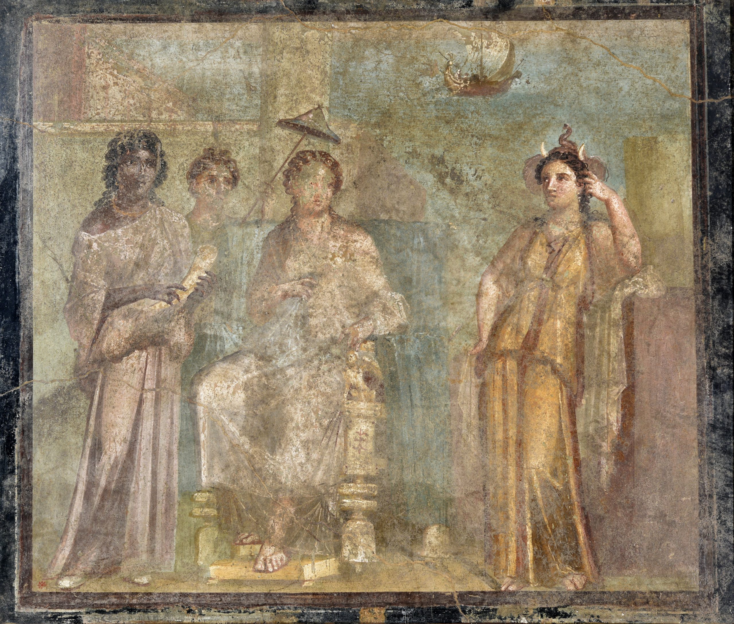 Didone Pompei, VI, 9, 2 Casa di Meleagro, atrio 2, parete nord, sezione centrale, dipinto MANN, inv. 8898 Affresco, 108 x 128 cm I secolo d.C. - IV stile
