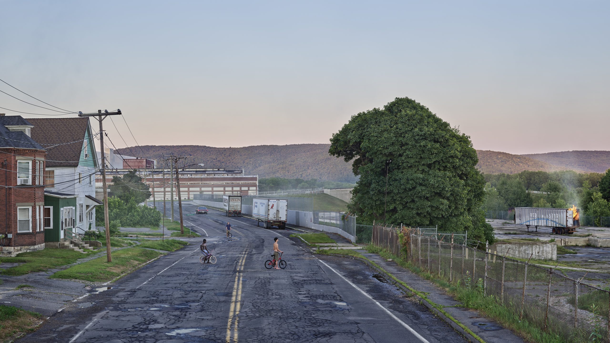GREGORY CREWDSON, Red Star Express, 2018-2019, Digital pigment Print, Image size_ 50 x 88.9 in. © Gregory Crewdson