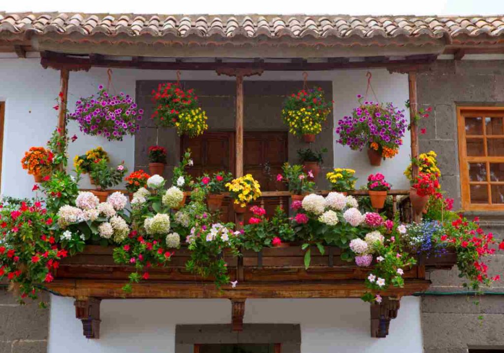 Balcone colorato fiori