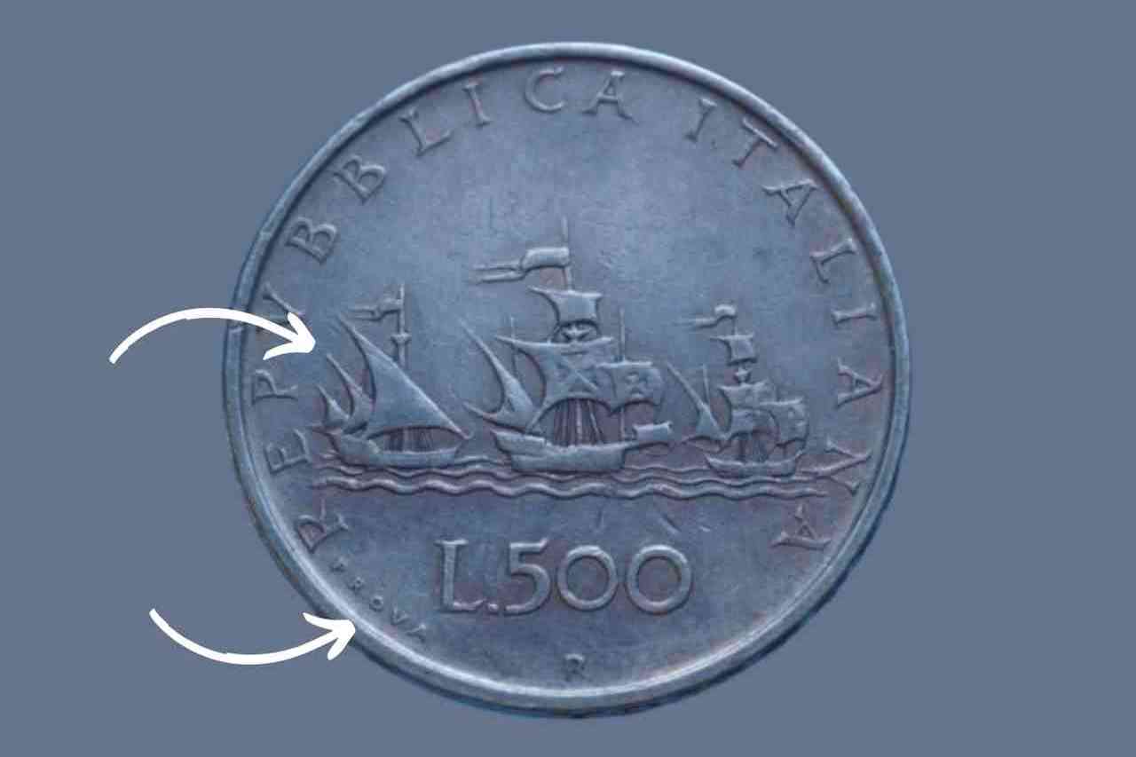 valore 500 lire argento caravelle senza data