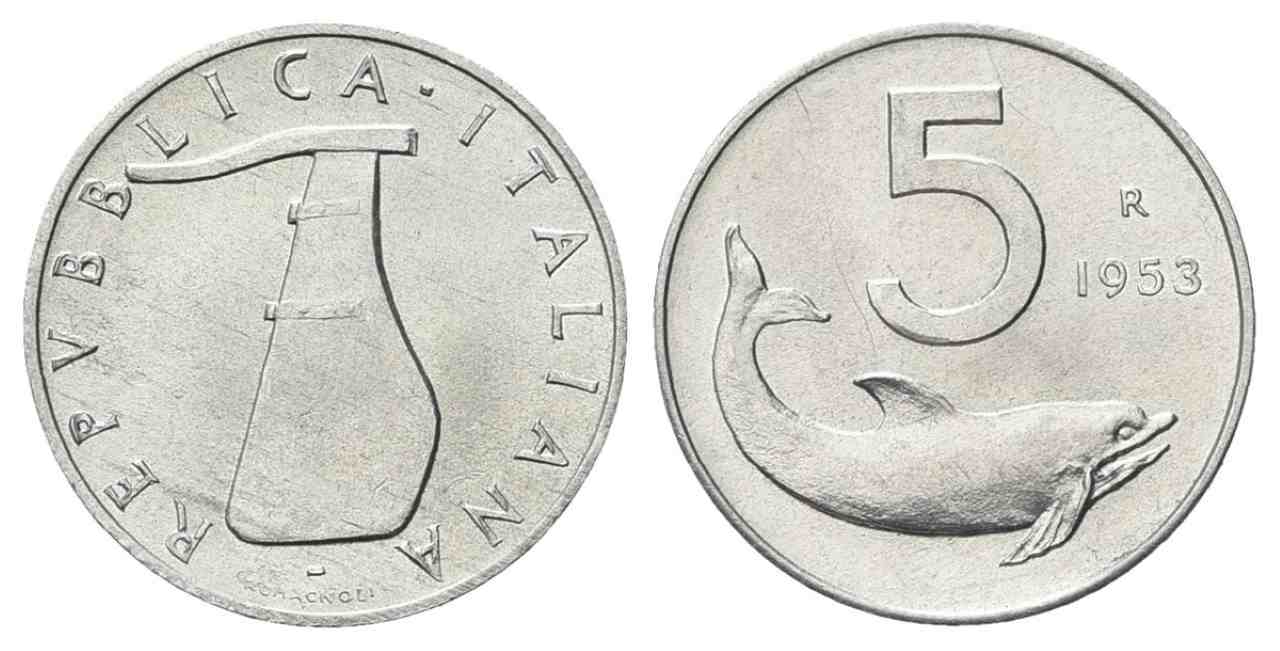 5 lire 1956 valore